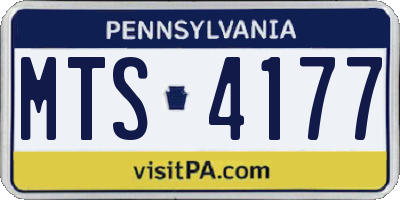 PA license plate MTS4177