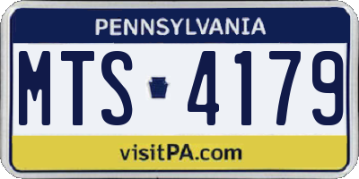 PA license plate MTS4179
