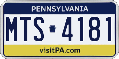 PA license plate MTS4181