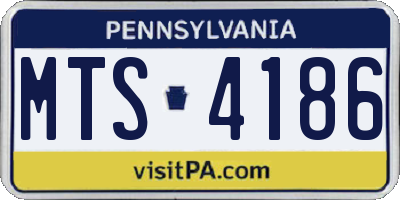 PA license plate MTS4186