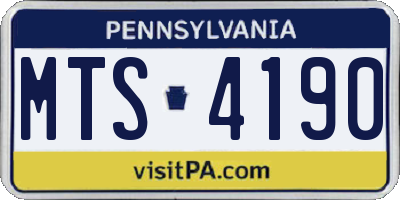 PA license plate MTS4190