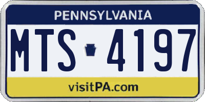 PA license plate MTS4197