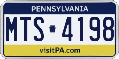 PA license plate MTS4198