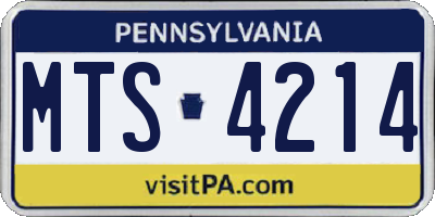 PA license plate MTS4214