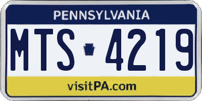 PA license plate MTS4219