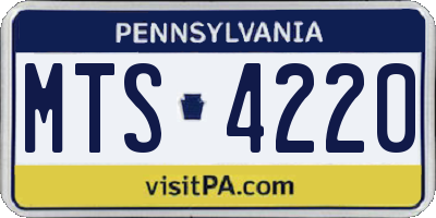 PA license plate MTS4220