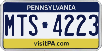 PA license plate MTS4223