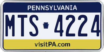 PA license plate MTS4224