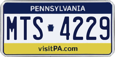 PA license plate MTS4229