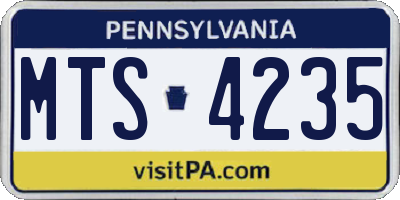 PA license plate MTS4235