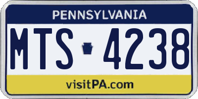PA license plate MTS4238