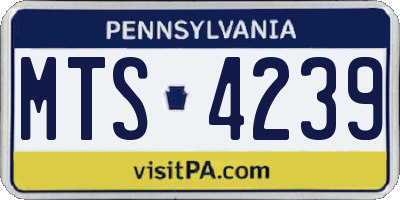 PA license plate MTS4239