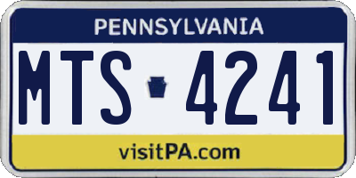 PA license plate MTS4241