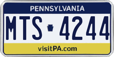 PA license plate MTS4244