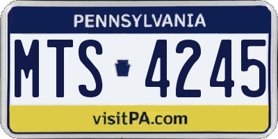 PA license plate MTS4245