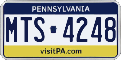 PA license plate MTS4248