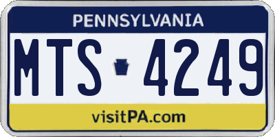 PA license plate MTS4249