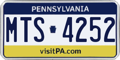 PA license plate MTS4252