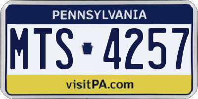 PA license plate MTS4257