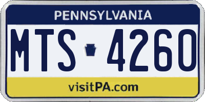 PA license plate MTS4260