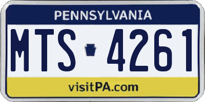 PA license plate MTS4261