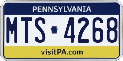 PA license plate MTS4268