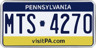 PA license plate MTS4270