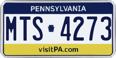 PA license plate MTS4273