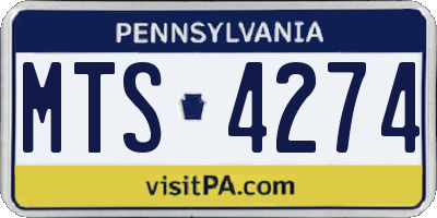 PA license plate MTS4274