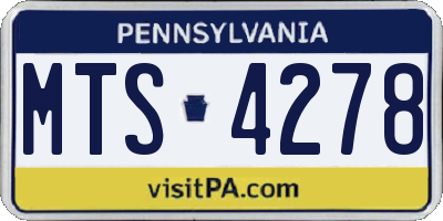 PA license plate MTS4278