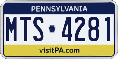PA license plate MTS4281