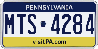PA license plate MTS4284