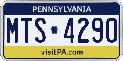 PA license plate MTS4290