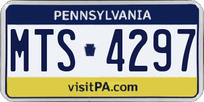 PA license plate MTS4297