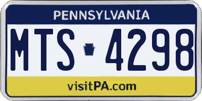 PA license plate MTS4298