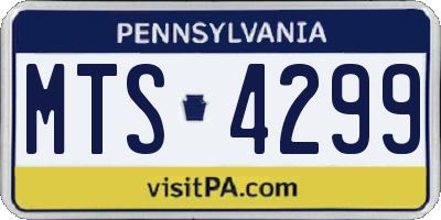 PA license plate MTS4299