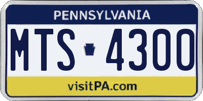 PA license plate MTS4300