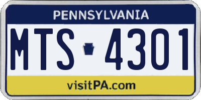 PA license plate MTS4301