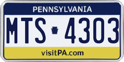 PA license plate MTS4303