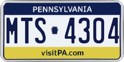 PA license plate MTS4304