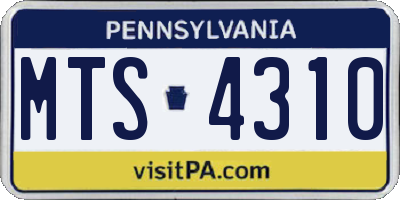 PA license plate MTS4310