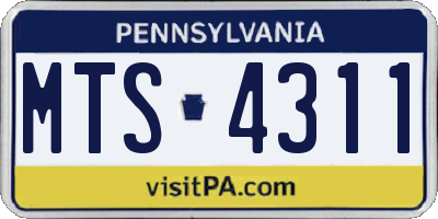 PA license plate MTS4311