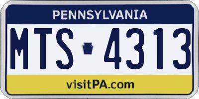 PA license plate MTS4313