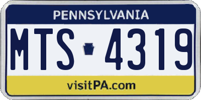 PA license plate MTS4319