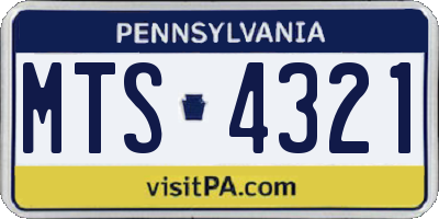 PA license plate MTS4321