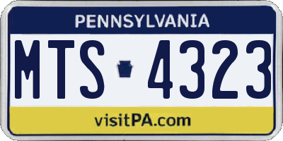 PA license plate MTS4323