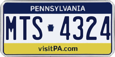 PA license plate MTS4324