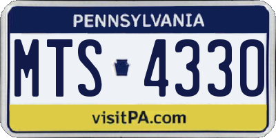 PA license plate MTS4330