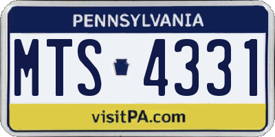 PA license plate MTS4331