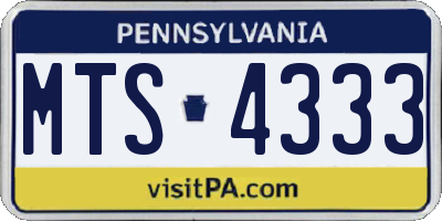 PA license plate MTS4333